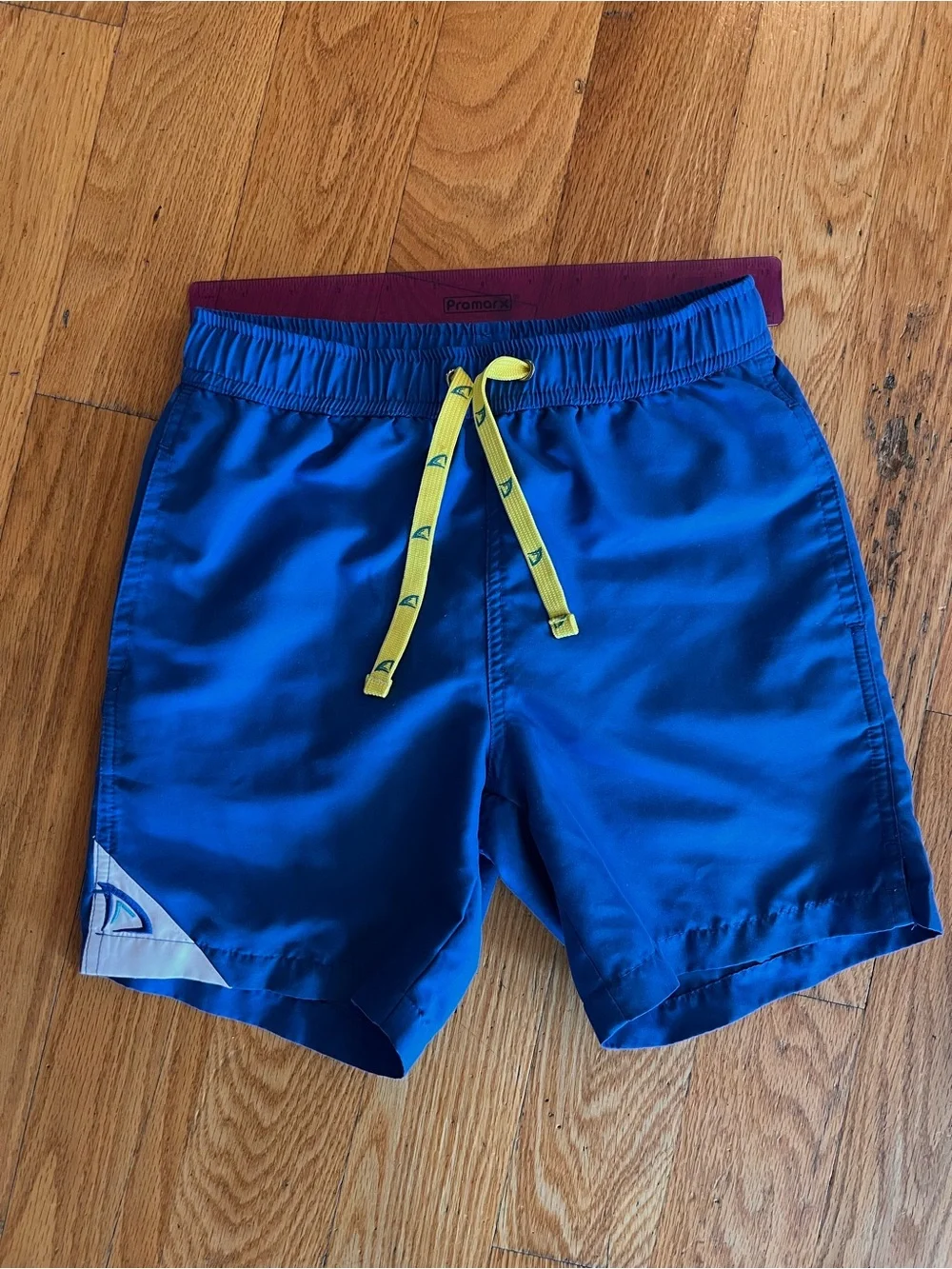 DryFins Royal Classic Blue Boys Swim Trunks with Lime Drawstring Kids 6/7
